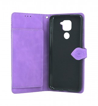 Knížkové pouzdro na Xiaomi Redmi Note 9 se zipem fialové_1