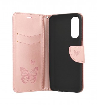 Knížkové pouzdro na Realme 7 Butterfly růžové světlé (2)