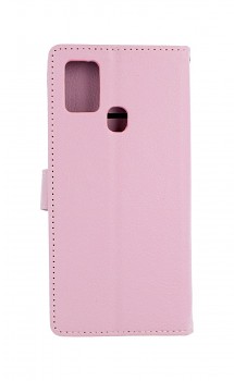 Knížkové pouzdro na Samsung A21s světle růžové s přezkou
