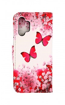 Knížkové pouzdro na Samsung A32 Růžoví motýlci