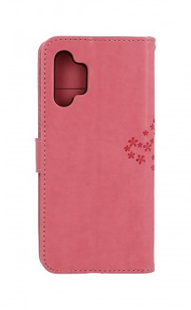 Knížkové pouzdro na Samsung A32 Růžový strom sovičky