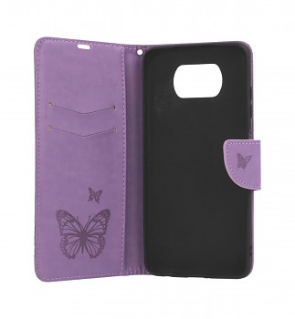 Knížkové pouzdro na Xiaomi Poco X3 Butterfly fialové (2)