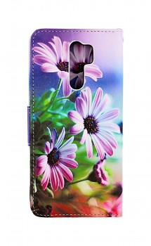 Knížkové pouzdro na Xiaomi Redmi 9 Fialové květy
