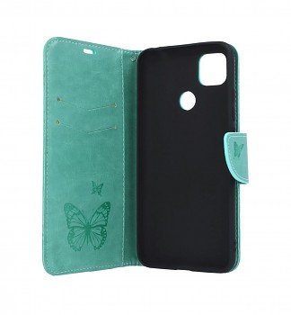 Knížkové pouzdro na Xiaomi Redmi 9C Butterfly zelené (2)