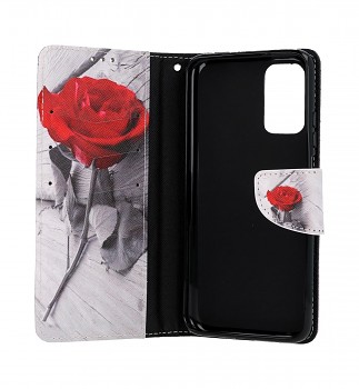 Knížkové pouzdro na Xiaomi Redmi 9T Červená růže (2)