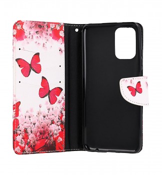 Knížkové pouzdro na Xiaomi Redmi Note 10 Růžoví motýlci (2)