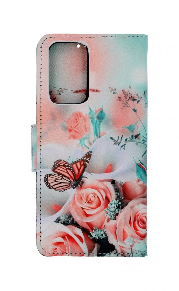 Knížkové pouzdro na Xiaomi Redmi Note 10 Pro Růže s motýlem