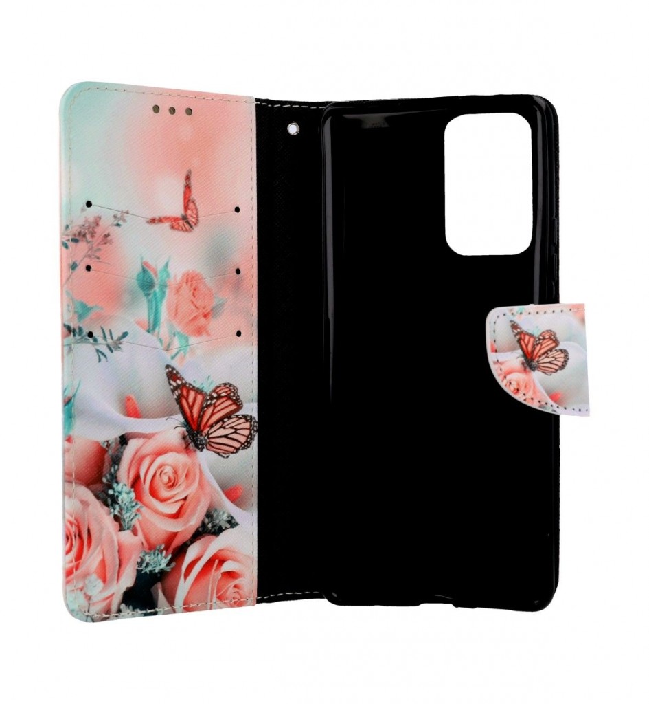 Knížkové pouzdro na Xiaomi Redmi Note 10 Pro Růže s motýlem (1)