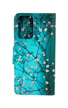 Knížkové pouzdro na Xiaomi Redmi Note 10 Pro Modré s květy