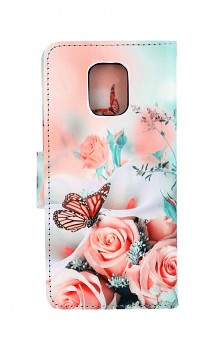 Knížkové pouzdro na Xiaomi Redmi Note 9 Pro Růže s motýlem