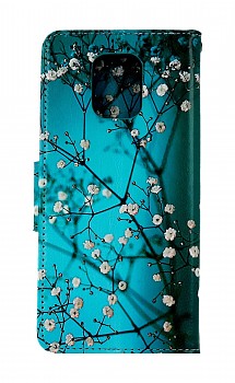 Knížkové pouzdro na Xiaomi Redmi Note 9 Pro Modré s květy