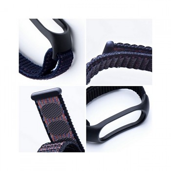 Nylonový řemínek TopQ pro fitness náramek Xiaomi Mi Band 5-6-7 černý