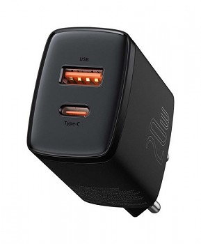 Rychlonabíječka Baseus Compact 20W včetně datového kabelu USB-C černo-červená