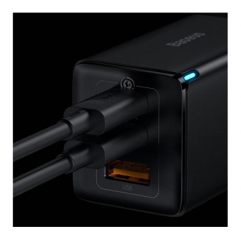 Rychlonabíječka Baseus GaN3 Pro 65W včetně datového kabelu USB-C černá