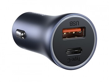 Rychlonabíječka do auta Baseus Golden Contactor Pro 40W včetně USB-C datového kabelu šedá 1