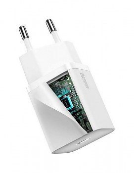 Rychlonabíječka Baseus Super Si 20W pro iPhony včetně datového kabelu bílo-šedá 2