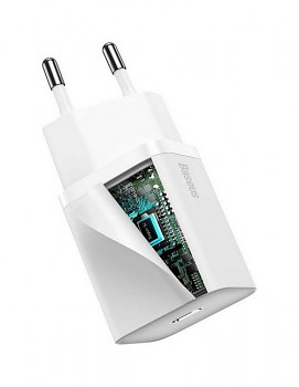 Rychlonabíječka Baseus Super Si 20W včetně datového kabelu USB-C bílá