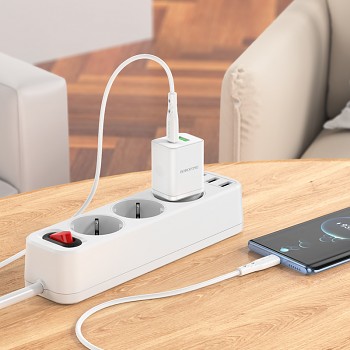 Rychlonabíječka Borofone BN7 20W včetně datového kabelu USB-C bílá 5