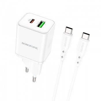 Rychlonabíječka Borofone BN7 20W včetně datového kabelu USB-C bílá 1