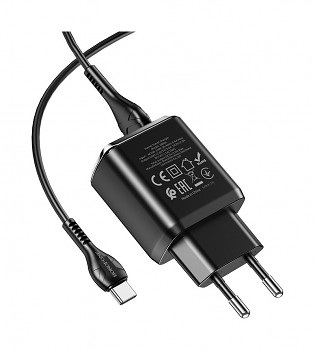 Rychlonabíječka Borofone DBN6 Charmer včetně USB-C datového kabelu černá 18W 1