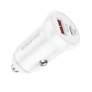 Rychlonabíječka do auta Borofone BZ18A 20W včetně USB-C datového kabelu bílá 1