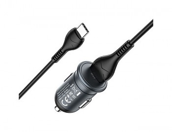 Rychlonabíječka do auta HOCO Z43 vč. datového kabelu USB-C šedá2