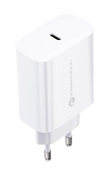 Rychlonabíječka Forcell vč. datového kabelu USB-C 25W bílá 2