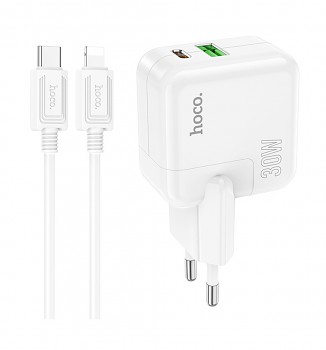 Rychlonabíječka HOCO C111A pro iPhone včetně Lightning kabelu 30W bílá4