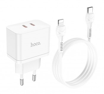 Rychlonabíječka HOCO N29 pro iPhone včetně Lightning kabelu 35W bílá