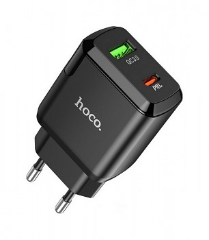 Rychlonabíječka HOCO N5 včetně USB-C datového kabelu černá 20W 2