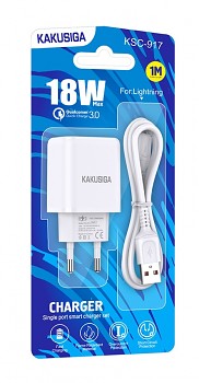Rychlonabíječka Kakusiga KSC-917 pro iPhone včetně Lightning kabelu 18W bílá