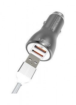 Rychlonabíječka do auta LDNIO micro USB 3.0A Dual stříbrná 