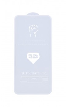 Tvrzené sklo FullGlue na iPhone XS 5D bílé