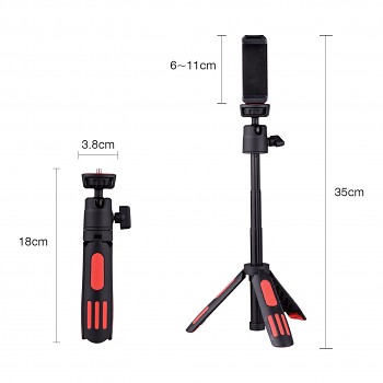 Stativ pro mobilní telefon - fotoaparát Mini Tripod M12 černo-červený