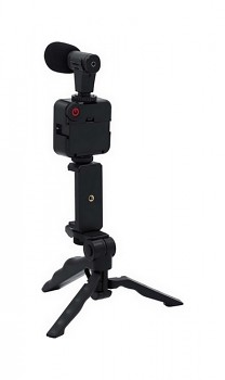 Tripod selfie tyč pro mobilní telefon s mikrofonem TopQ černá