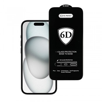 Tvrzené sklo Full Glue 6D pro IPHONE 15 BLACK