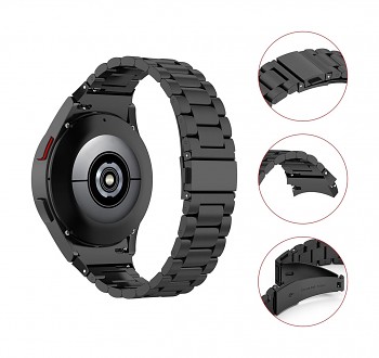 Univerzální ocelový řemínek Watchband W010 22 mm černý 3