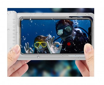 Univerzální vodotěsné pouzdro na mobil TopQ Metallic L stříbrné