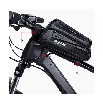 Vodotěsné pouzdro WildMan MS77 na rám kola černé 1L 2