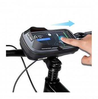 Vodotěsné pouzdro WildMan ES16 na řídítka kola černé 0,5L