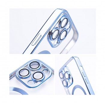 Zadní kryt TopQ Electro na mobil iPhone 14 Pro MagSafe s modrým rámečkem