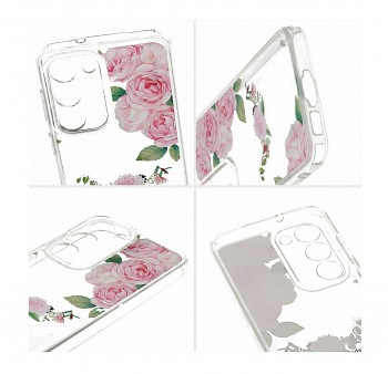 Zadní kryt Tel Protect Flower na mobil Samsung S23 s růžovými květy2