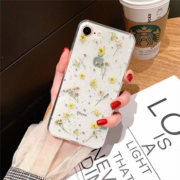 Zadní silikonový kryt na iPhone SE 2020 Kytičky žluté