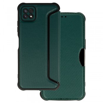 Pouzdro Razor Carbon Book pro Samsung Galaxy A22 5G tmavě zelené