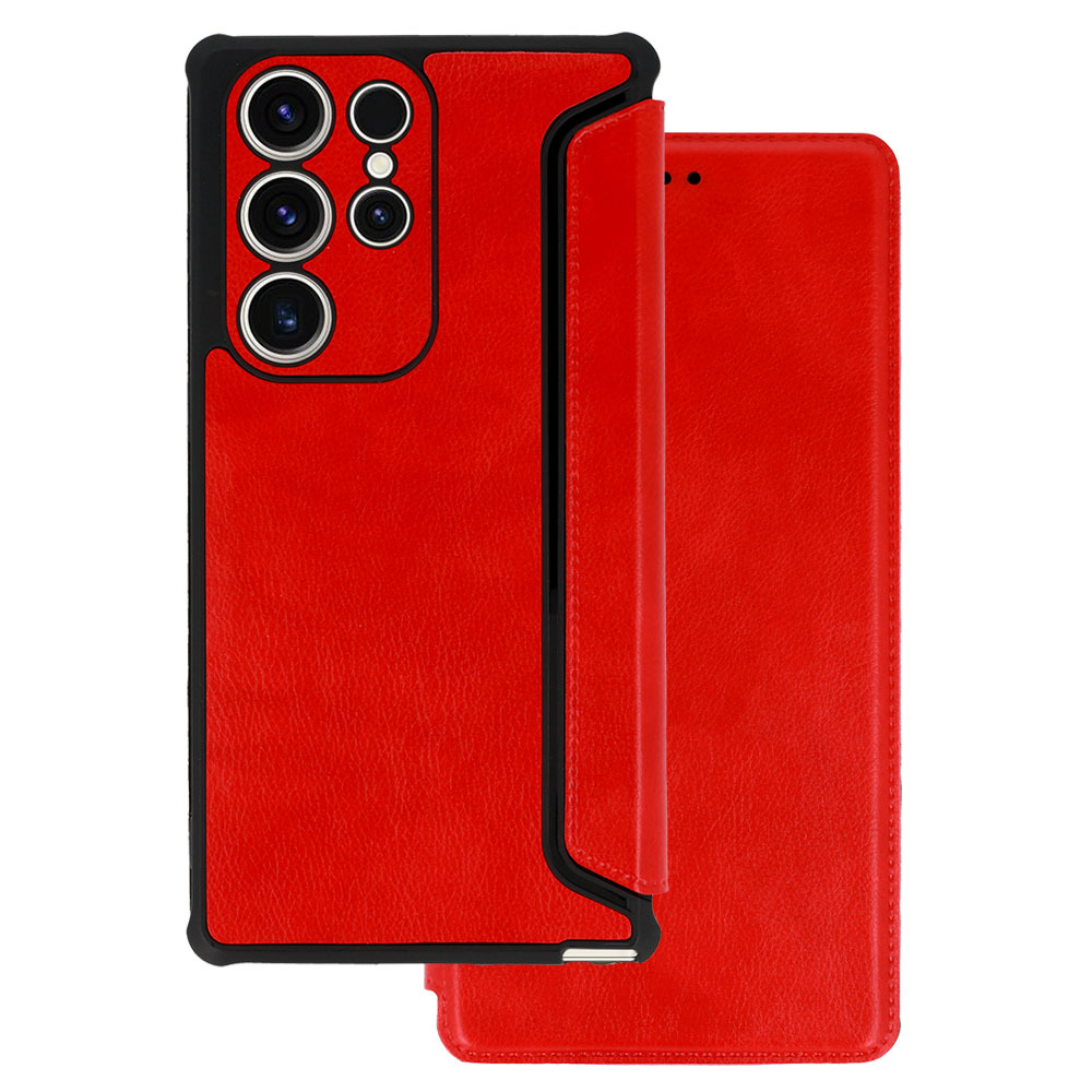 Levně Kožené pouzdro Razor pro Samsung Galaxy S23 Plus červené