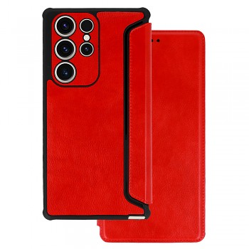 Kožené pouzdro Razor pro Samsung Galaxy S23 Ultra red