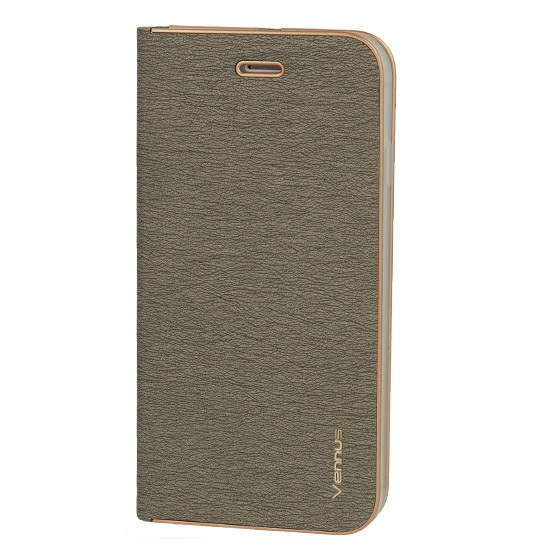 Levně Pouzdro Vennus Book s rámečkem pro Iphone 14 Pro Max šedé
