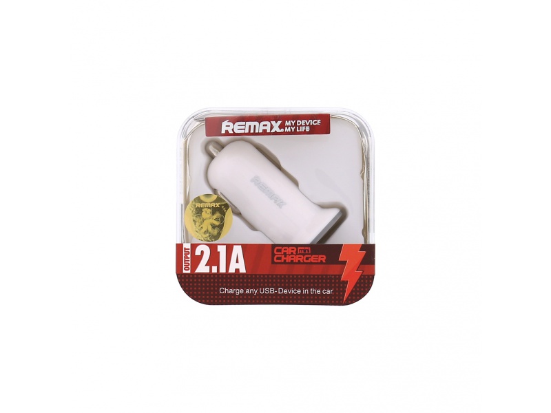 Autodobíječ Dual USB mini Remax 2.1A bílý
