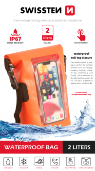 Vodotěsné pouzdro Swissten waterproof oranžové 2l