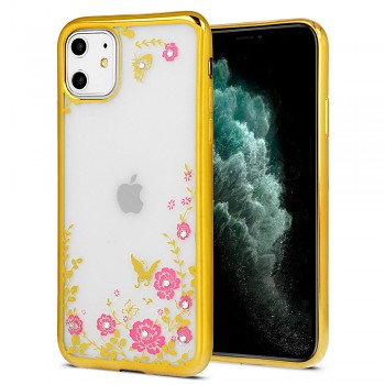 Zadní kryt DIAMOND FLOWER pro Samsung Galaxy S20 Plus zlatý